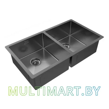 Кухонная мойка Paulmark Gerberg 78/2 UNI PM237844-GM (вороненая сталь) картинка 2